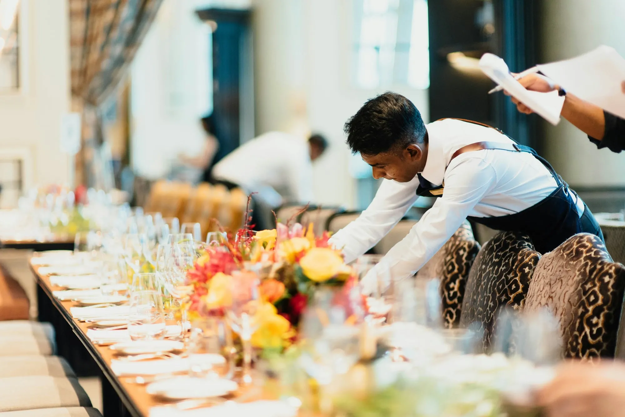 An elegant table set for fine dining service